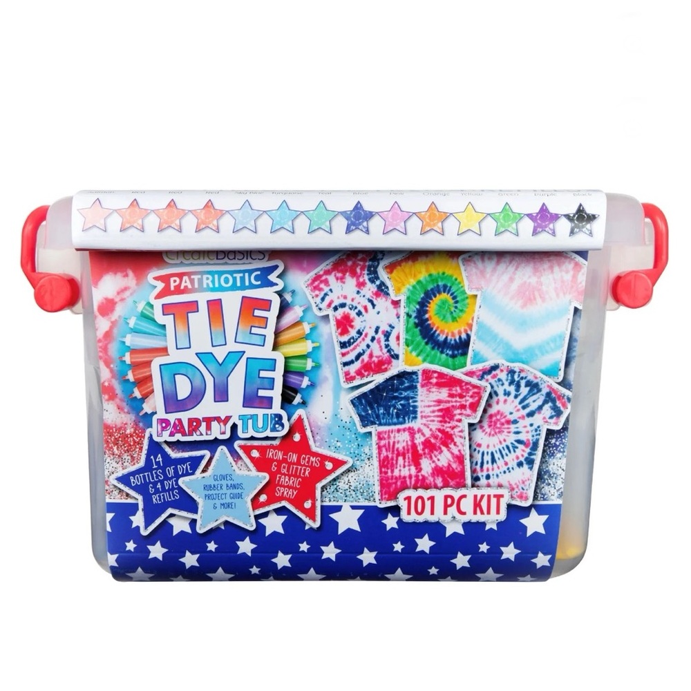 Create Basics Tie Dye Party Tub, Patriotic
